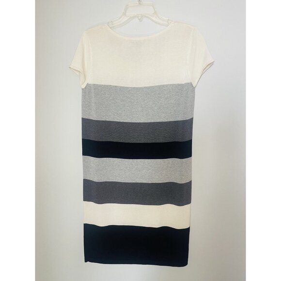 BCBG MAX AZRIA Womens Striped T-Shirt Dress "Gracie" Grey Combo Size M - Picture 9 of 10